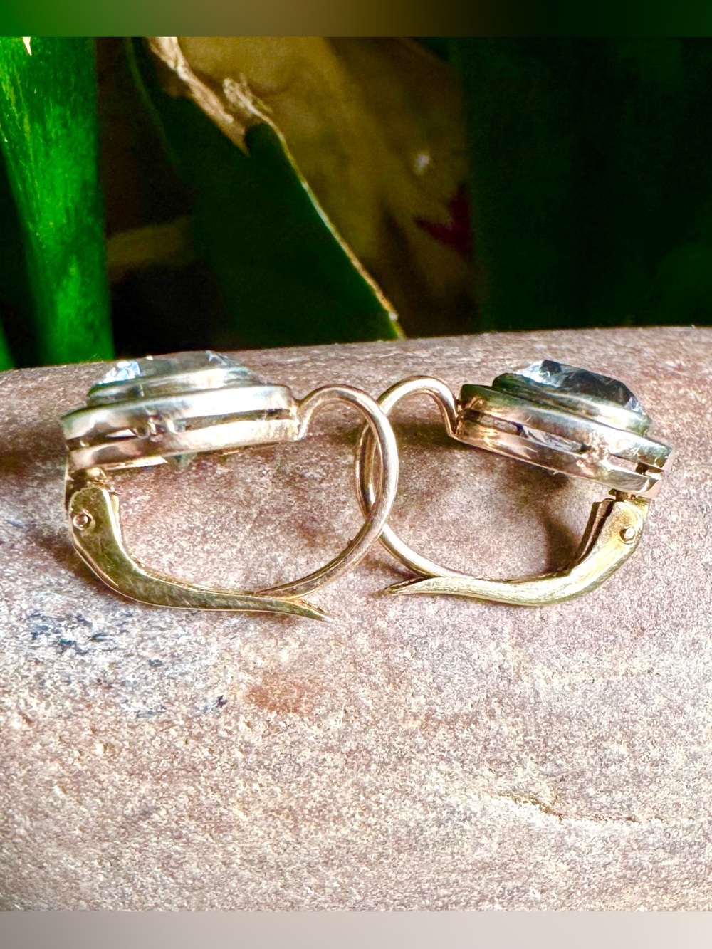 Antique Bezel drop Dangle Earrings